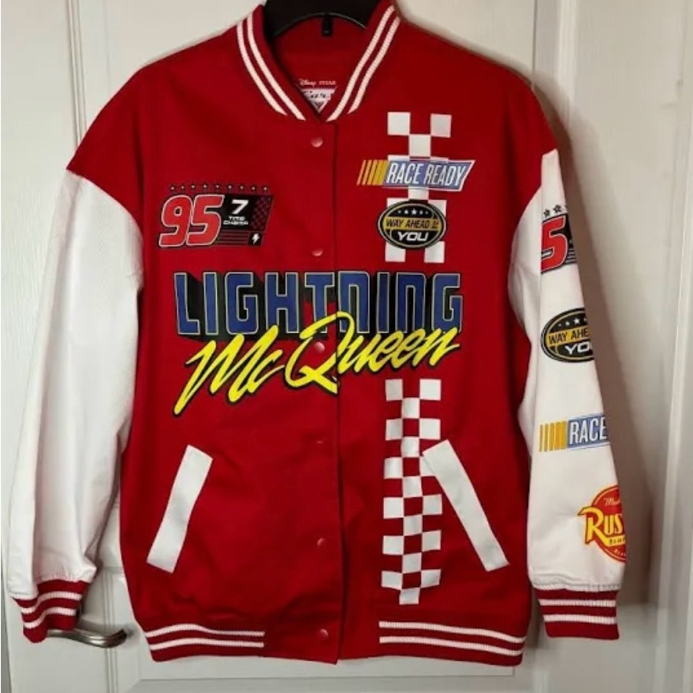 Disney Cars Red and White Racing bomber jacket
